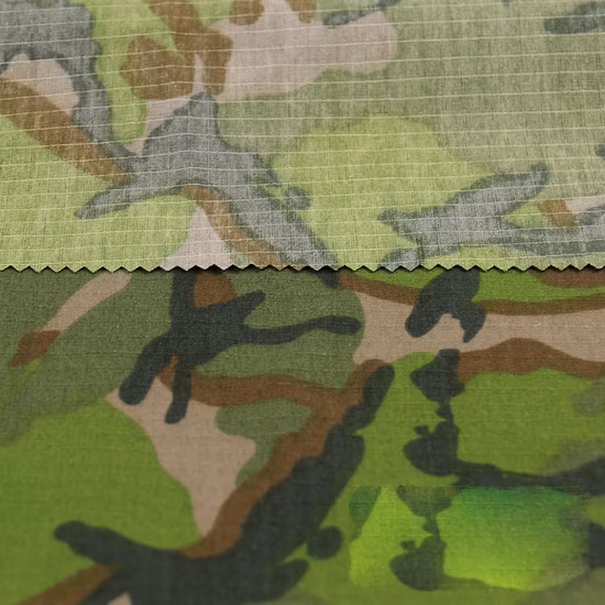 Big Five Leaf Camouflage Color Polyester/Cotton Rip-Stop Fabric