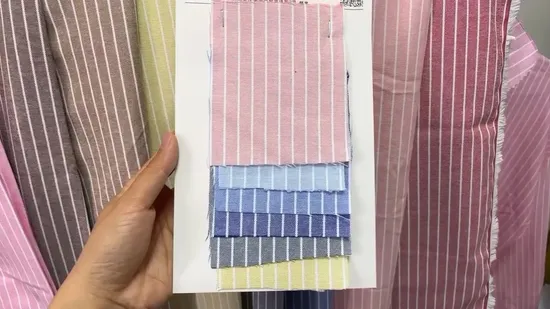 CVC Polyester Cotton Fabric Stripe Oxford Shirt Cloth 