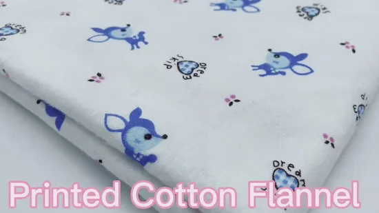 Plain Printing 100% Cotton Baby Woven Soft Feel Flannel Fabrics for Baby Blanket for Custom 
