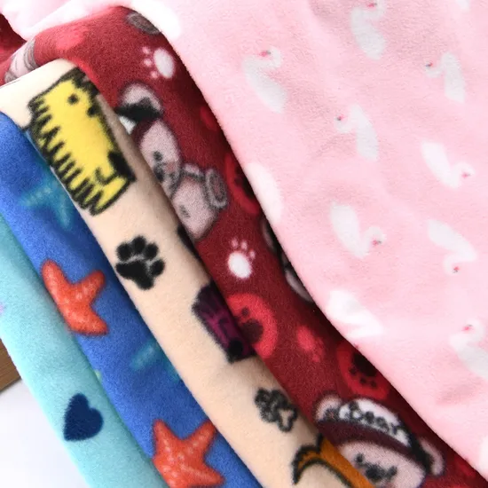 100% Polyester Flannel Fleece Fabric Cutting Design for Blanket 
