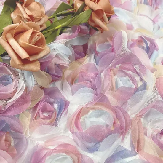 Handmade Custom Dress Fabric with Feathers and Floral Jacquard Fabrics 