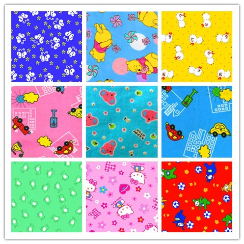 Cartoon Design Printed Cotton Flannel Fabric Manufacturer for Sleepwear 
