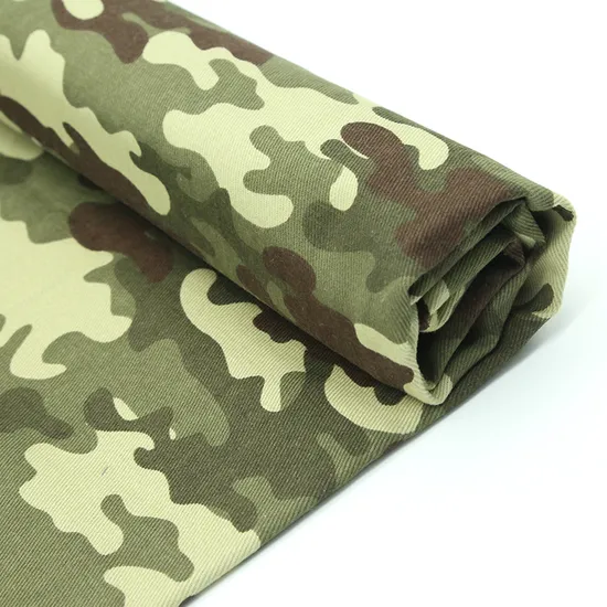 Cotton Polyester Camo Camouflage Print Greta Ripstop Fabric for Workwear 