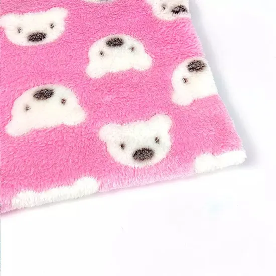 Soft Warm Bear Pattern Colorful Flannel Fleece Fabric for Blanket 