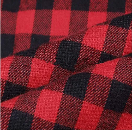 Hot Sale Plaid Yarn Dyed Cotton Flannel Fabric for Shirts 