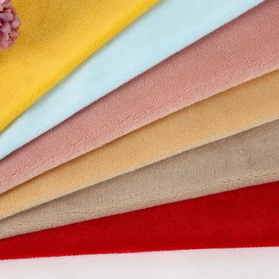 Factory Direct 100% Polyester Knitted Single Side Plain Flannel Fabric for Bedding 